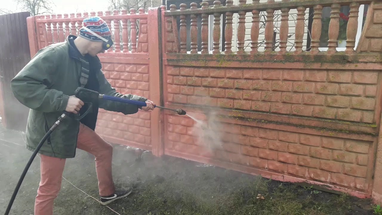 Мойка бетонного забора